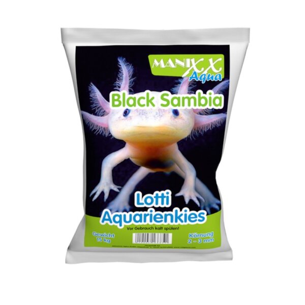 MANIXX Axolotl Kies Black Sambia 2-5mm / 2-5mm, 15kg